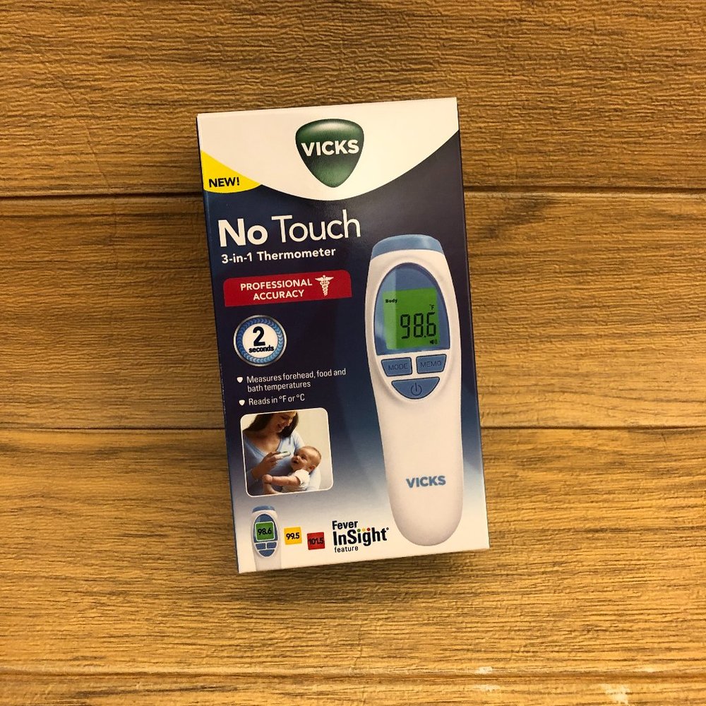 Vicks No-Touch 3-in-1 Thermometer, with batteries